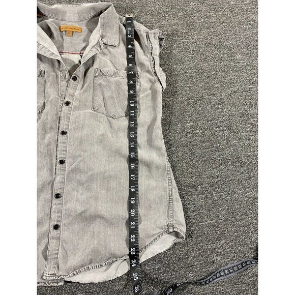 Zachs Girlfriend Button Up Shirt Womens Medium Gray Sleeveless Blouse Ladies M - Picture 5 of 11
